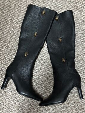 Kurt Geiger Black Boots with Gold Buttons
